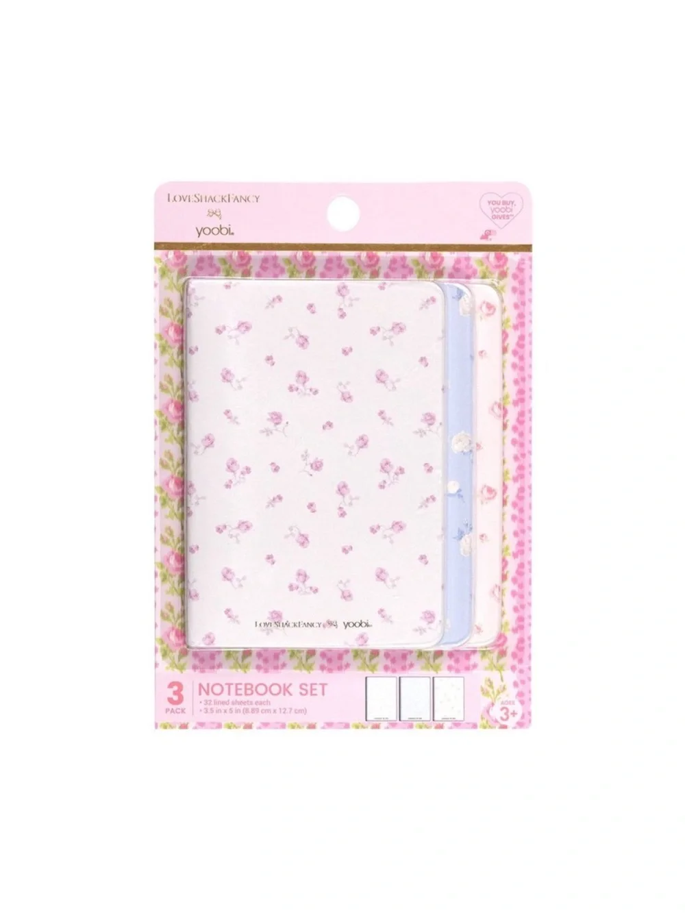 🎀LoveShackFancy x Target~Yoobi 3pk Mini Journals